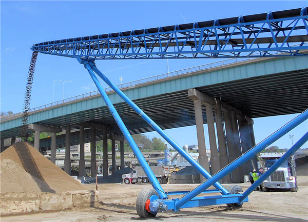 Unused 36" W X 150' L Radial Stacking Conveyor)